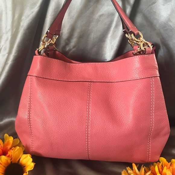 Coach Sm/ Lexy Pebbled Leather Shoulder Bag Peony - Picture 2 of 7